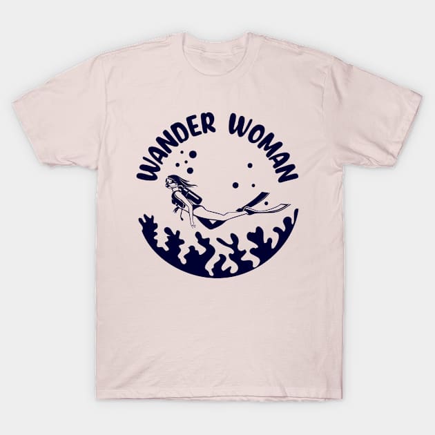 Wander Woman-Scuba diving T-Shirt by sudiptochy29